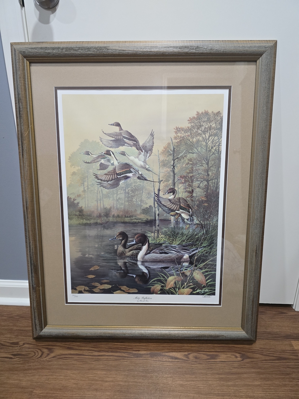 Harold Roe "Misty Reflections" Signed & Numbered Ducks Unlimited Framed Print